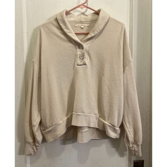 XIRENA Beige Pullover Sweatshirt Polo Sweater Top   Women's Size Medium - Picture 1 of 9